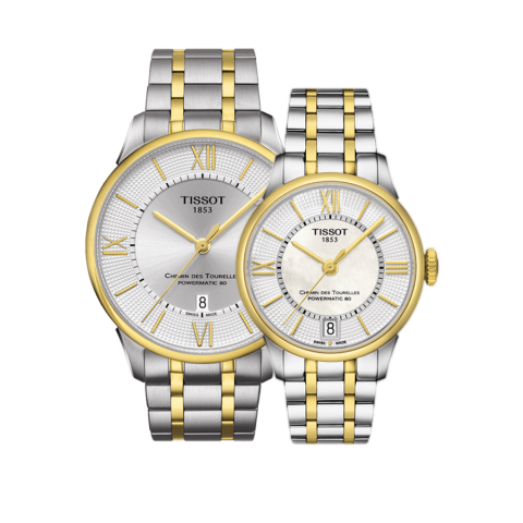 天梭TISSOT-杜鲁尔系列 T099.407.22.038.00 、T099.207.22.118.00 机械情侣表
