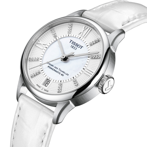 女神刘亦菲代言同款：天梭TISSOT-杜鲁尔系列 T099.207.16.116.00  自动机械女表
