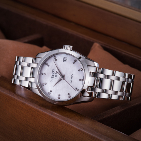 （限时63折特价）天梭TISSOT-库图系列 T035.207.11.116.00 机械女表