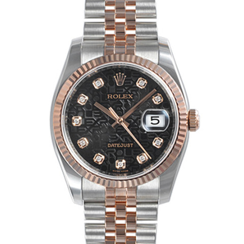 劳力士ROLEX-蚝式恒动系列 116231-63201黑色纪念花纹10钻 机械男表