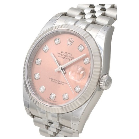 劳力士ROLEX-日记型系列 116234-63600G粉红色10钻 机械男表